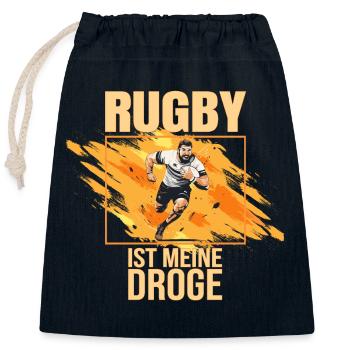 Rugby ist meine Droge - Verschließbarer Geschenkbeutel aus Baumwolle (25x30cm) - Navy - Vorne