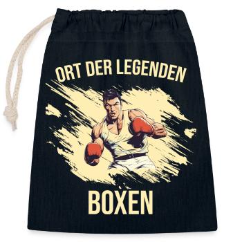 Ort der Legenden - Boxen - Verschließbarer Geschenkbeutel aus Baumwolle (25x30cm) - Navy - Vorne