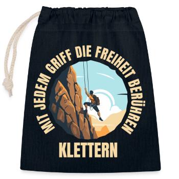 Mit jedem Griff die Freiheit berühren - Verschließbarer Geschenkbeutel aus Baumwolle (25x30cm) - Navy - Vorne