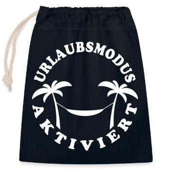 Palmen Hängematte - Urlaubsmodus aktiviert - Verschließbarer Geschenkbeutel aus Baumwolle (25x30cm) - Navy - Vorne