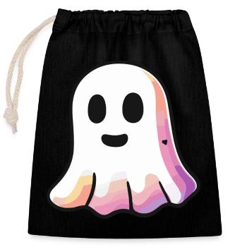 Ghost Halloween Cute - Closable cotton gift bag (25x30cm) - black - Front
