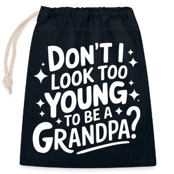 Papy Grand-père Famille Fête des pères - Sac cadeau en coton avec cordon (25 x 30 cm) - bleu marine - Devant