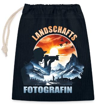 Landschafts Fotografin - Verschließbarer Geschenkbeutel aus Baumwolle (25x30cm) - Navy - Vorne
