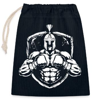 Boxeur spartiate - Sac cadeau en coton avec cordon (25 x 30 cm) - bleu marine - Devant