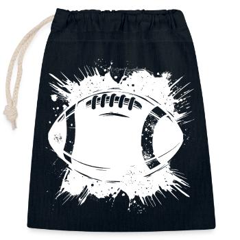 Football Grafik - Verschließbarer Geschenkbeutel aus Baumwolle (25x30cm) - Navy - Vorne