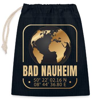 Bad Nauheim - Verschließbarer Geschenkbeutel aus Baumwolle (25x30cm) - Navy - Vorne