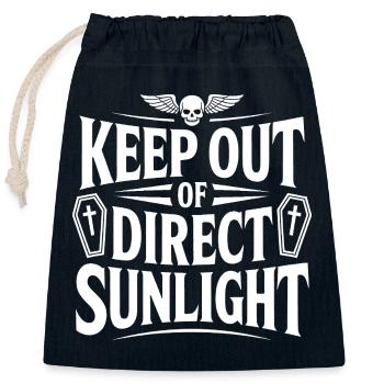 Tenir à l’abri de la lumière directe du soleil ! Vampire Goth Emo - Sac cadeau en coton avec cordon (25 x 30 cm) - bleu marine - Devant