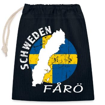 Faro - Closable cotton gift bag (25x30cm) - navy - Front