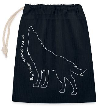 Heulender Wolf Linie Kunst Design - Verschließbarer Geschenkbeutel aus Baumwolle (25x30cm) - Navy - Vorne