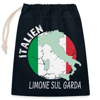 Limone sul Garda - Verschließbarer Geschenkbeutel aus Baumwolle (25x30cm) - Navy - Vorne