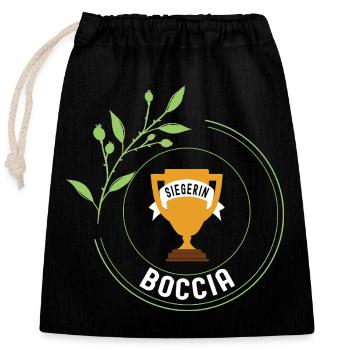Boccia Winner Tournament Championship - Closable cotton gift bag (25x30cm) - black - Front
