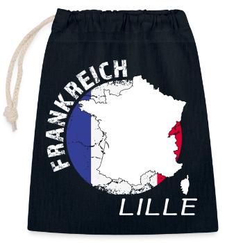 Lille - Verschließbarer Geschenkbeutel aus Baumwolle (25x30cm) - Navy - Vorne