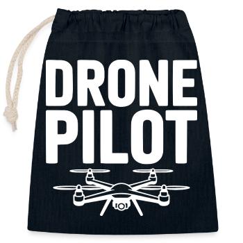 pilote de drone - Sac cadeau en coton avec cordon (25 x 30 cm) - bleu marine - Devant