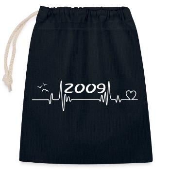 2009 Vintage Vintage Birthday 2009 Gift - Closable cotton gift bag (25x30cm) - navy - Front