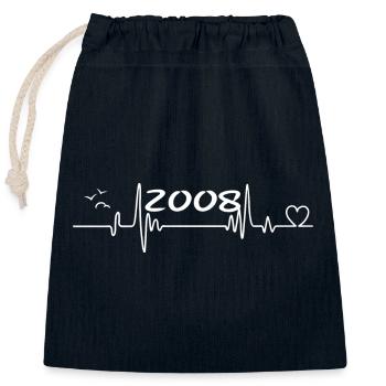 2008 Vintage Jahrgang Geburtstag 2008 Geschenk - Verschließbarer Geschenkbeutel aus Baumwolle (25x30cm) - Navy - Vorne