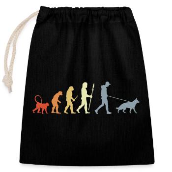 German Shepherd Owner Evolution - Verschließbarer Geschenkbeutel aus Baumwolle (25x30cm) - Schwarz - Vorne