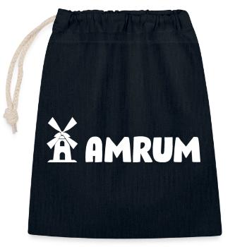 Amrum Windmühle - Verschließbarer Geschenkbeutel aus Baumwolle (25x30cm) - Navy - Vorne