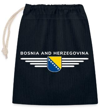 Bosnia & Herzegovina T-Shirt - Closable cotton gift bag (25x30cm) - navy - Front