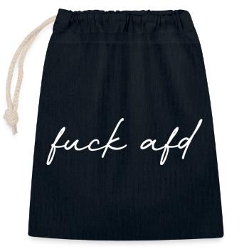 Fuck AFD Sign Critical Typo Statement - Closable cotton gift bag (25x30cm) - navy - Front