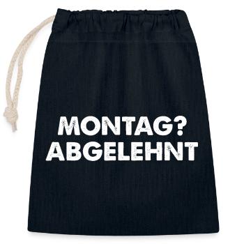 Monday rejected - Closable cotton gift bag (25x30cm) - navy - Front