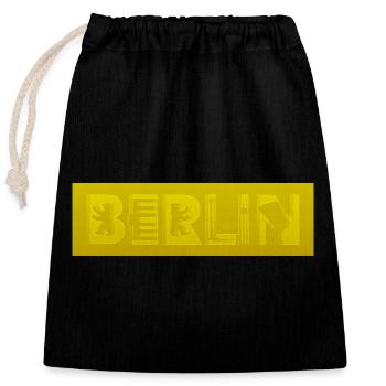 Berlin Brandenburger Tor Fernsehturm Nofretete - Verschließbarer Geschenkbeutel aus Baumwolle (25x30cm) - Schwarz - Vorne