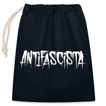 Lettrage antifasciste Graffiti Antifascisme - Sac cadeau en coton avec cordon (25 x 30 cm) - bleu marine - Devant