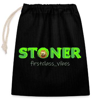 Stoner firstclass_vibes - Closable cotton gift bag (25x30cm) - black - Front