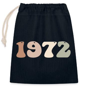 1972 - Sac cadeau en coton avec cordon (25 x 30 cm) - bleu marine - Devant