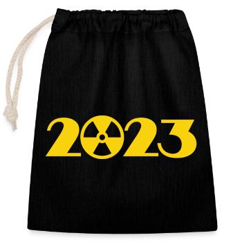 Attention Radioactive, Radiation 2023 - Closable cotton gift bag (25x30cm) - black - Front