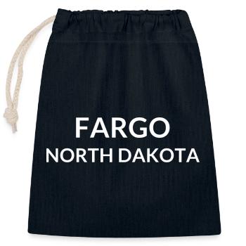 Fargo, North Dakota, USA - Closable cotton gift bag (25x30cm) - navy - Front