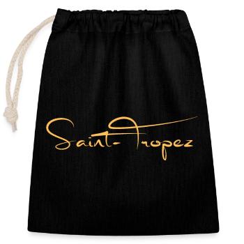 Saint-Tropez - Closable cotton gift bag (25x30cm) - black - Front