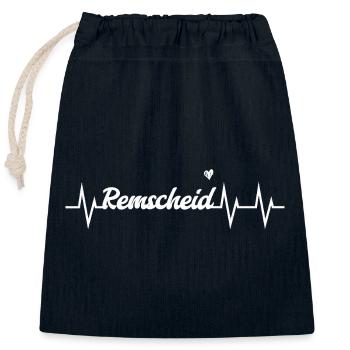 Heartbeat Remscheid - Verschließbarer Geschenkbeutel aus Baumwolle (25x30cm) - Navy - Vorne