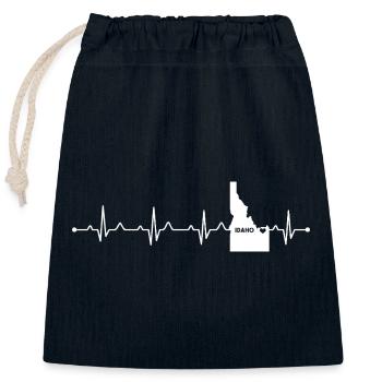 Idaho State Heart Outline Gem State Pride - Closable cotton gift bag (25x30cm) - navy - Front