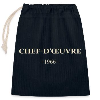 Millésime 1966 60 ans Anniversaire Vintage Cadeau. - Sac cadeau en coton avec cordon (25 x 30 cm) - bleu marine - Devant