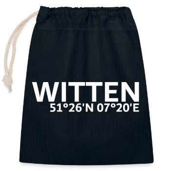 Witten Koordinaten - Verschließbarer Geschenkbeutel aus Baumwolle (25x30cm) - Navy - Vorne