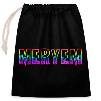 meryem rs regenbogen - Verschließbarer Geschenkbeutel aus Baumwolle (25x30cm) - Schwarz - Vorne