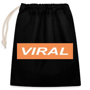 Viral - Closable cotton gift bag (25x30cm) - black - Front