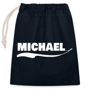 Michel - Sac cadeau en coton avec cordon (25 x 30 cm) - bleu marine - Devant