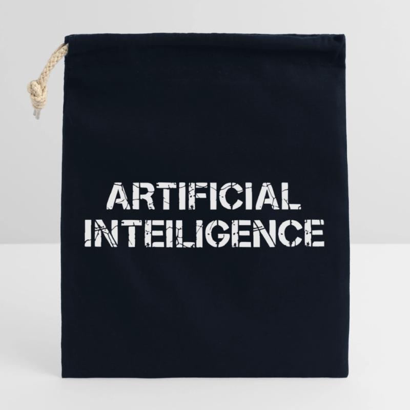 Artificial Intelligence Text Grunge Vector Closable cotton gift bag (25x30cm)