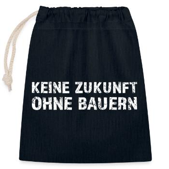 No future without farmers - Closable cotton gift bag (25x30cm) - navy - Front