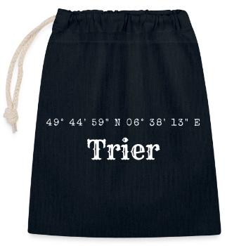 Trier Koordinaten - Verschließbarer Geschenkbeutel aus Baumwolle (25x30cm) - Navy - Vorne