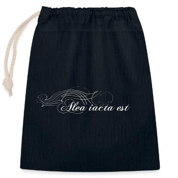 Alea iacta est verziert weiss - Verschließbarer Geschenkbeutel aus Baumwolle (25x30cm) - Navy - Vorne
