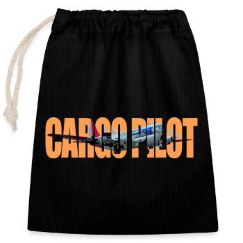 Cargo pilot C-97 - Verschließbarer Geschenkbeutel aus Baumwolle (25x30cm) - Schwarz - Vorne
