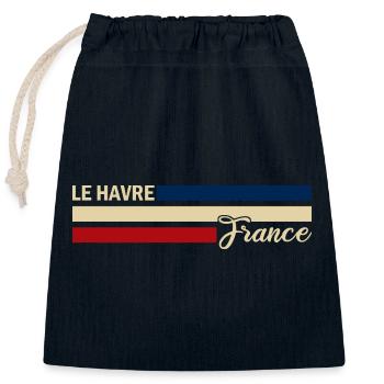 France - Le Havre - Frankreich - Flagge - Streifen - Verschließbarer Geschenkbeutel aus Baumwolle (25x30cm) - Navy - Vorne
