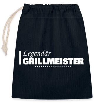 Beruf Grillmeister - Verschließbarer Geschenkbeutel aus Baumwolle (25x30cm) - Navy - Vorne