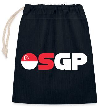 Singapur - Verschließbarer Geschenkbeutel aus Baumwolle (25x30cm) - Navy - Vorne