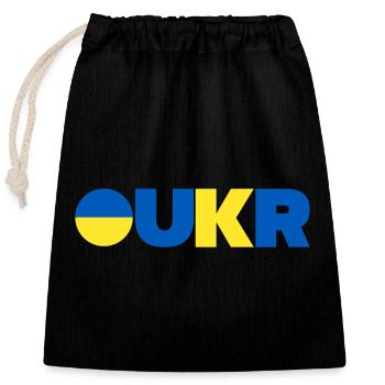 Ukraine - Sac cadeau en coton avec cordon (25 x 30 cm) - noir - Devant
