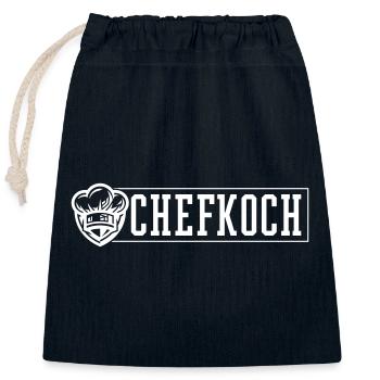 Chefkoch Kochmütze - Verschließbarer Geschenkbeutel aus Baumwolle (25x30cm) - Navy - Vorne