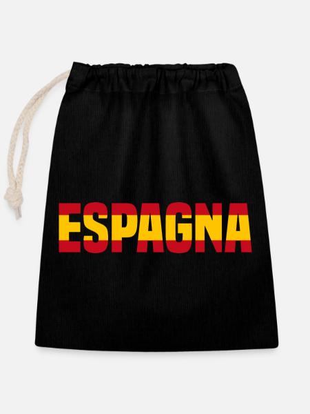 Spanien - Verschließbarer Geschenkbeutel aus Baumwolle (25x30cm) - Schwarz