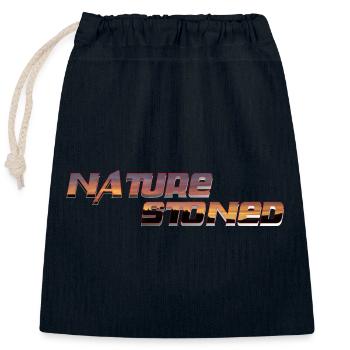 NATURE STONED - Closable cotton gift bag (25x30cm) - navy - Front